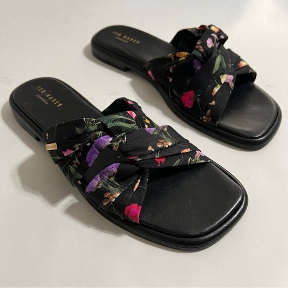 Ted Baker Ashina Floral Print Knot Sandal Size 8.5 - Picture 7 of 13